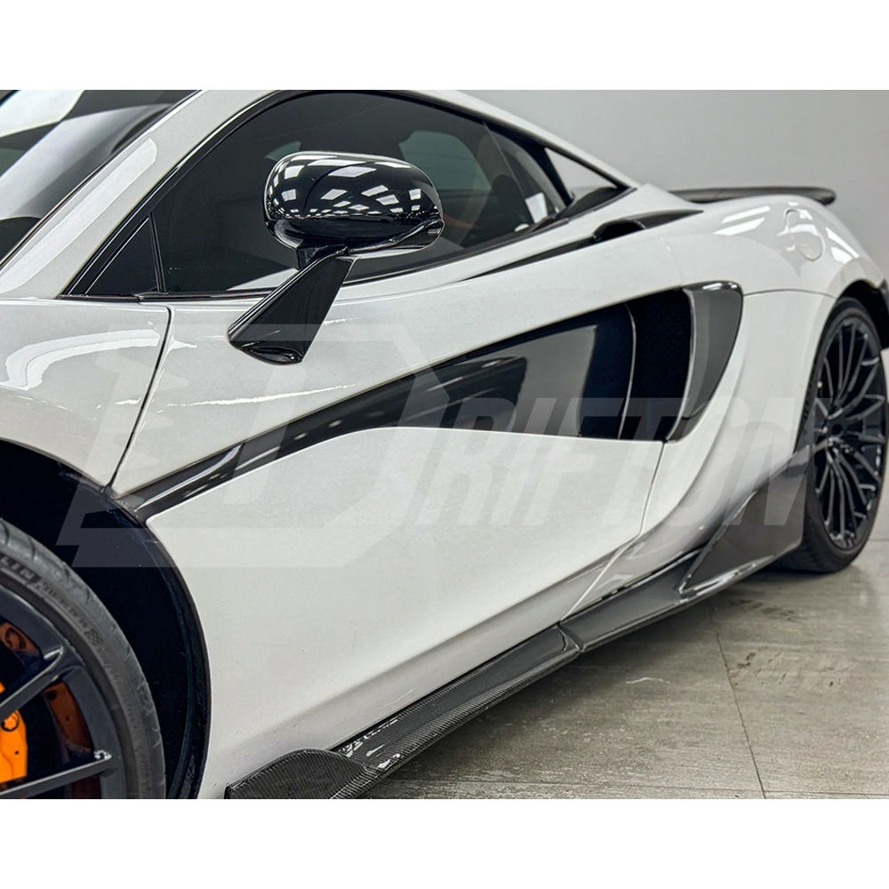 600LT Style Dry Carbon Fiber Side Skirt For Mclaren 570S 2015-2020