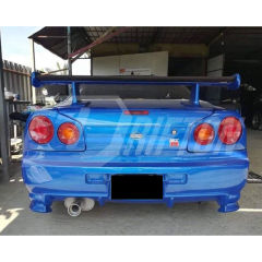 OEM V-Spec Nismo Z-tune Style Carbon Fiber Jun High Elevated Rear Spoiler GT Wing For Nissan R34 GTR GTT 1998-2002