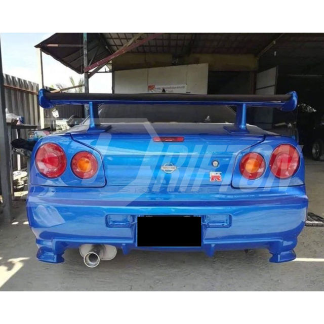 OEM V-Spec Nismo Z-tune Style Carbon Fiber Jun High Elevated Rear Spoiler GT Wing For Nissan R34 GTR GTT 1998-2002