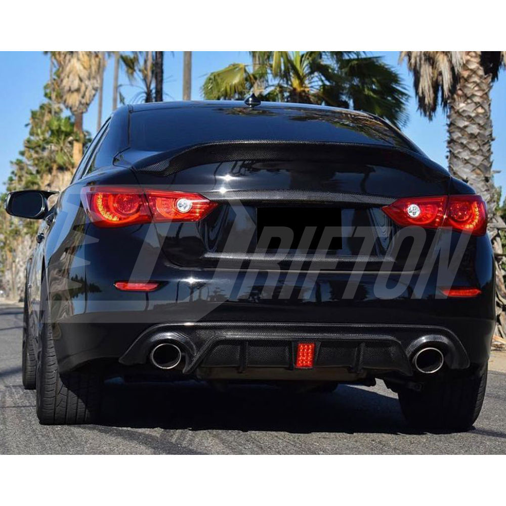 Dry Carbon Fiber Trunk Lid Upper Cover Trim For INFINITI Q50 2013-2017