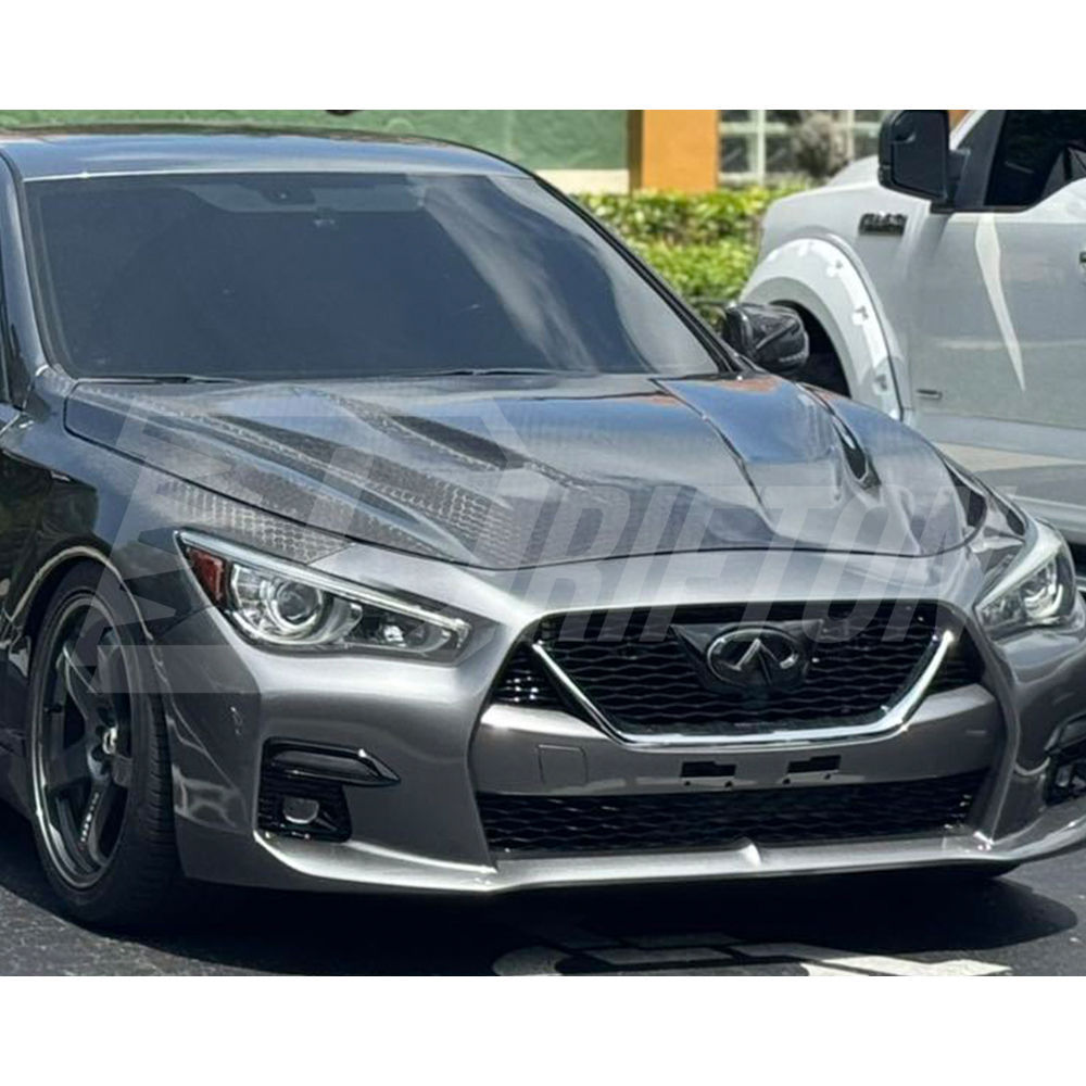 MBJ Style HoneyComb Carbon Fiber Hood For Infiniti Q50 2013-2024
