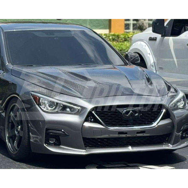 MBJ Style HoneyComb Carbon Fiber Hood For Infiniti Q50 2013-2024
