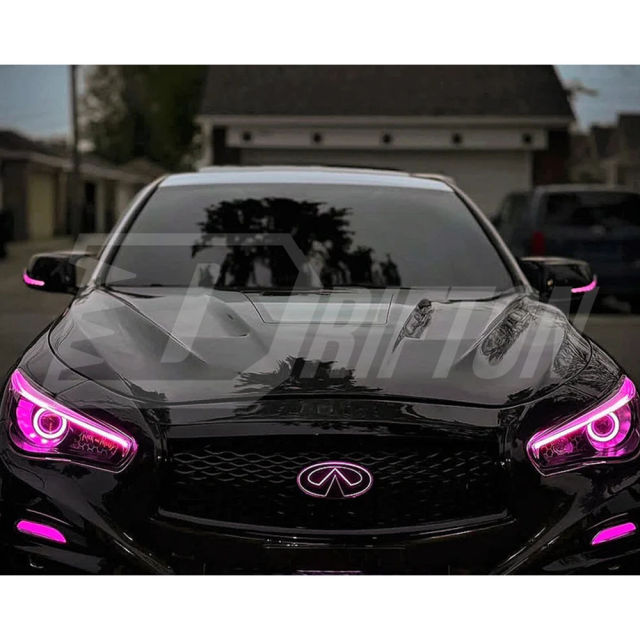MBJ Transparent Glass Style Carbon Fiber Engine Hood For Infiniti Q50 2013-2024