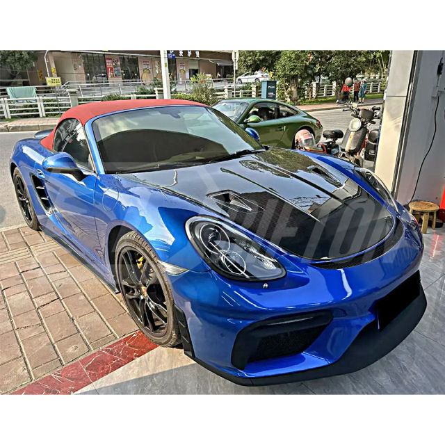 RS Style Dry Carbon Fiber Hood For Porsche 718 Cayman Boxster 2016-2025