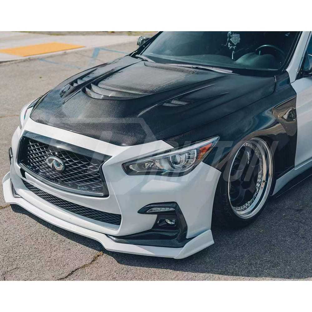 VA Style HoneyComb Carbon Fiber Hood For Infiniti Q50 2014-2024
