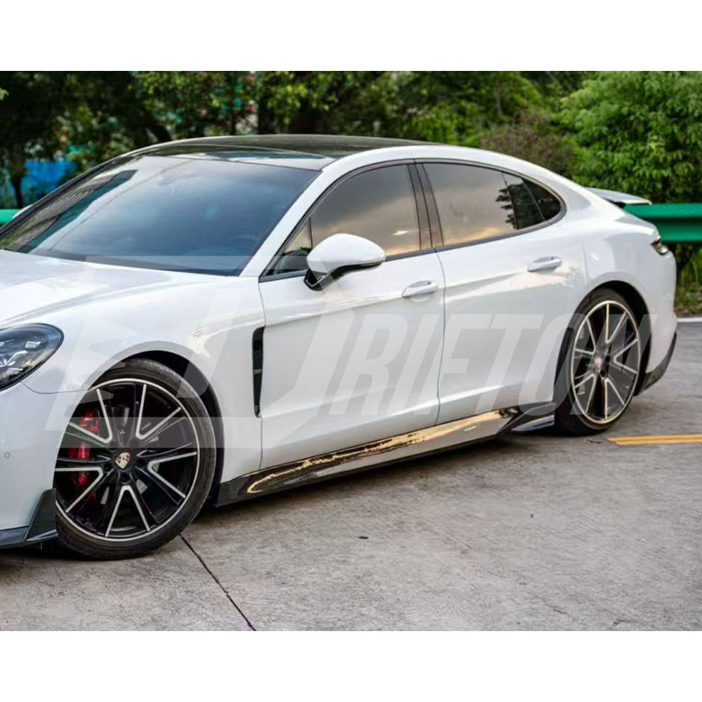 Drifton V2 Style Dry Carbon Fiber Side Skirt For Porsche Panamera 971 971.1 971.2 2017-2023