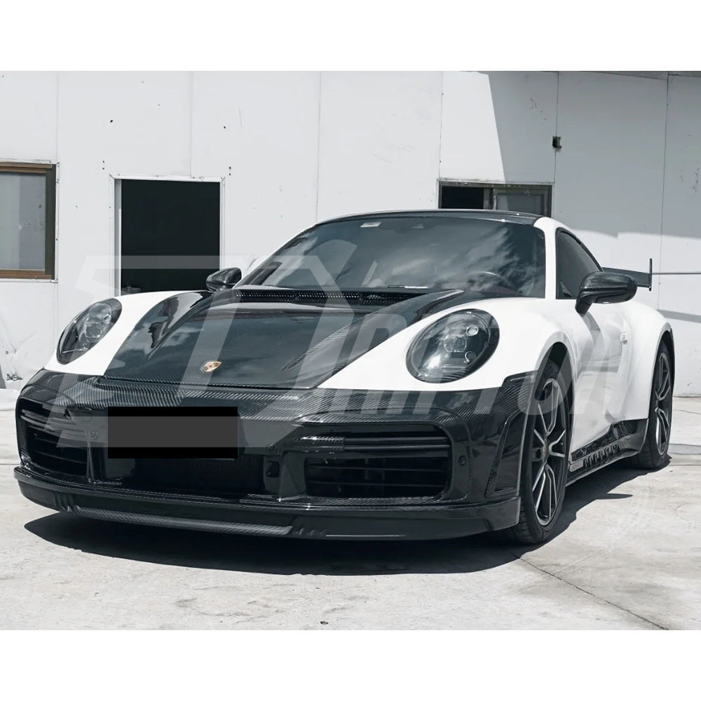 Dry Carbon Fiber Headlight Trim Cover For Porsche 911 992 Carrera S 2019-2023