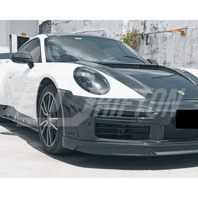 Dry Carbon Fiber Headlight Trim Cover For Porsche 911 992 Carrera S 2019-2023
