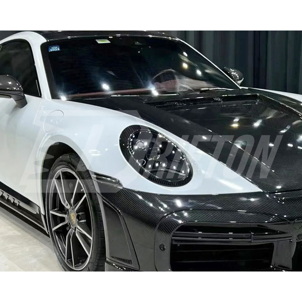 Dry Carbon Fiber Headlight Trim Cover For Porsche 911 992 Carrera S 2019-2023