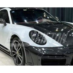 Dry Carbon Fiber Headlight Trim Cover For Porsche 911 992 Carrera S 2019-2023