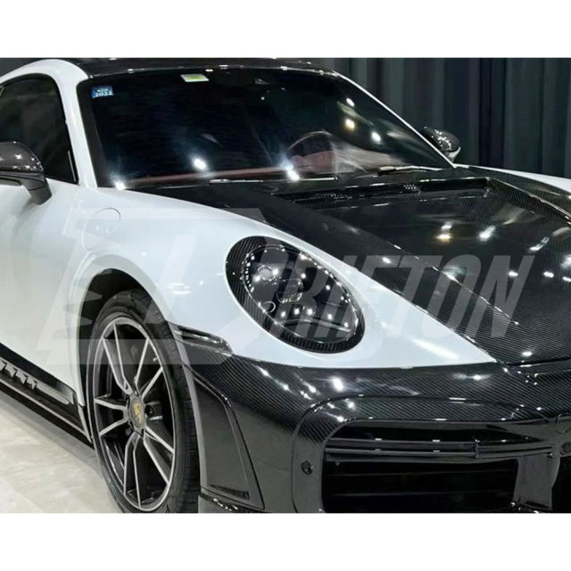 Dry Carbon Fiber Headlight Trim Cover For Porsche 911 992 Carrera S 2019-2023