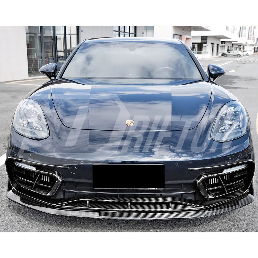 Paktechz Style Dry Carbon Fiber Front Canards For Porsche Panamera 971 971.2 2020-2023