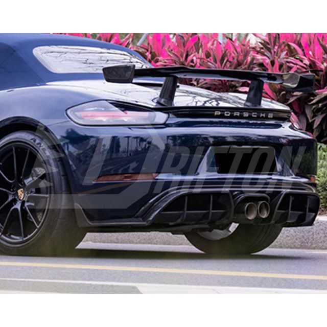 Paktechz Style Dry Carbon Fiber Rear Bumper Canards For Porsche Boxster Cayman 718 2016-2025