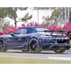 Paktechz Style Dry Carbon Fiber Rear Bumper Canards For Porsche Boxster Cayman 718 2016-2025