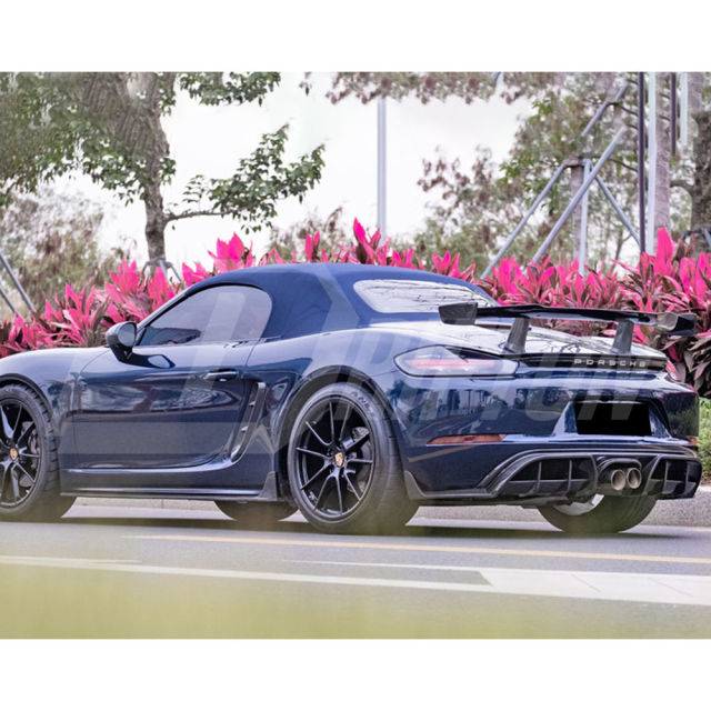 Paktechz Style Dry Carbon Fiber Rear Bumper Canards For Porsche Boxster Cayman 718 2016-2025