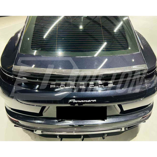 OD V1 Style Dry Carbon Fiber Rear Spoiler Trunk Wing For Porsche Panamera 976 2024-On