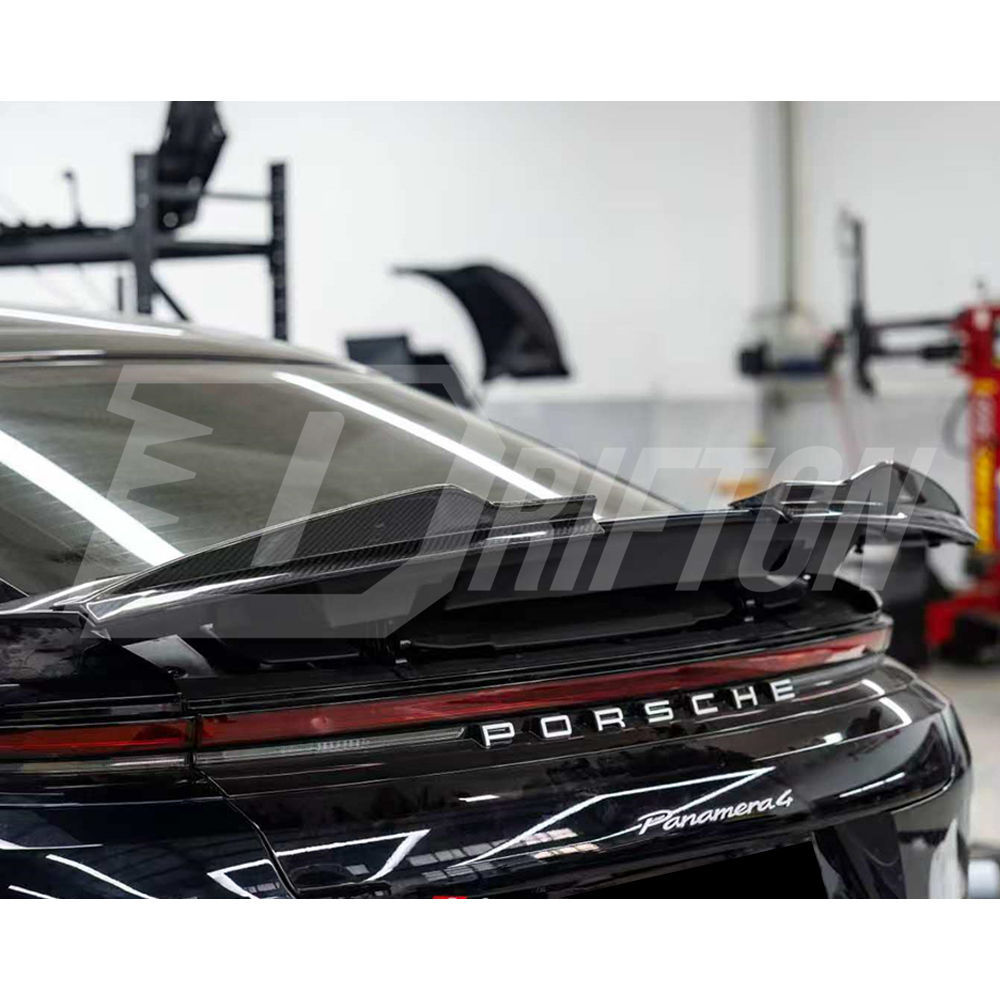 OD V2 Style Dry Carbon Fiber Rear Spoiler Trunk Wing For Porsche Panamera 976 2024-On