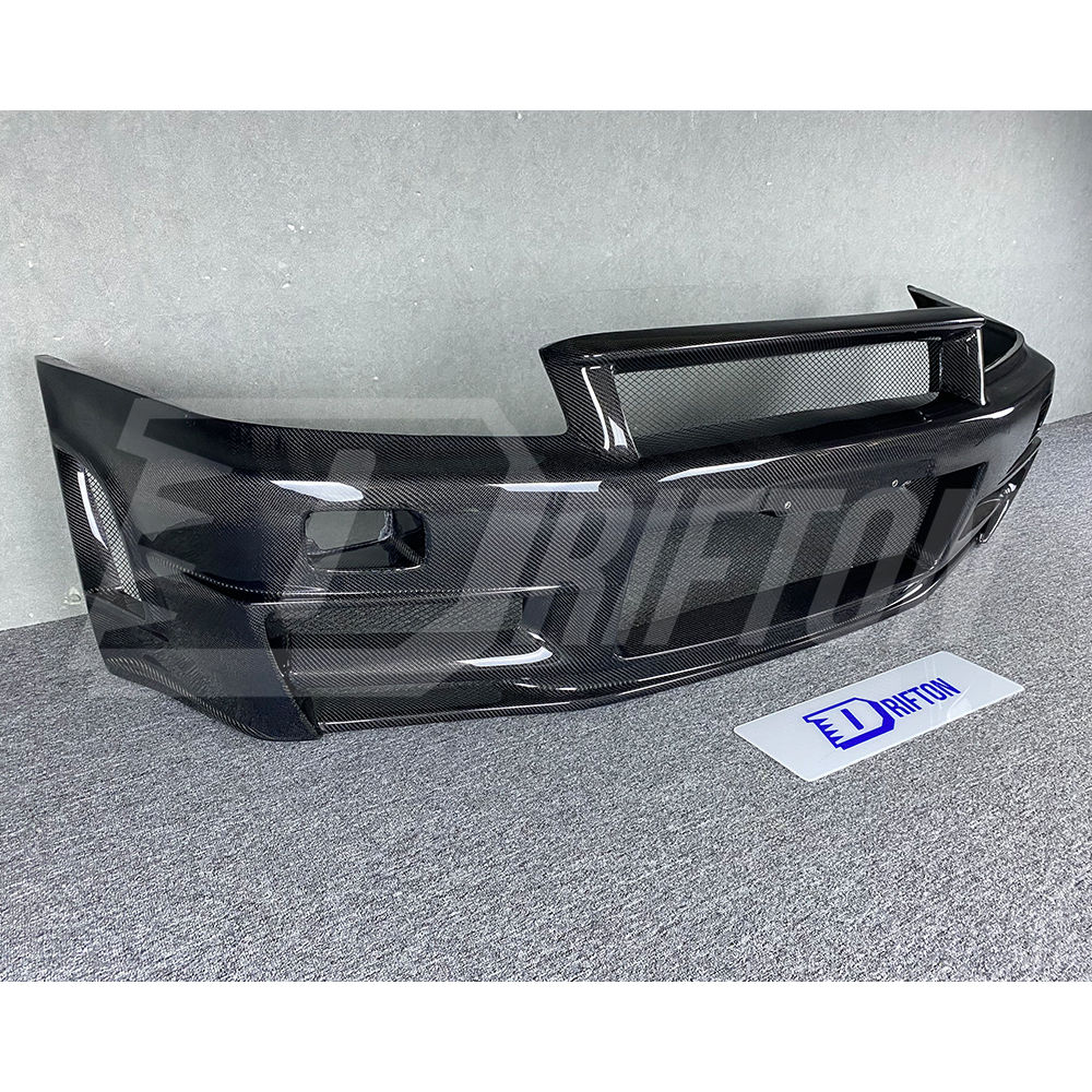 Nismo Z-Tune Style Carbon Fiber Front Bumper & Under Lip For Nissan R34 GTR 1998-2002