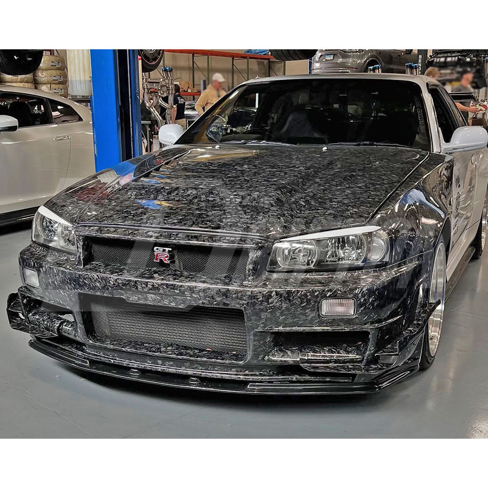 Nismo Z-Tune Style Carbon Fiber Front Bumper & Under Lip For Nissan R34 GTR 1998-2002