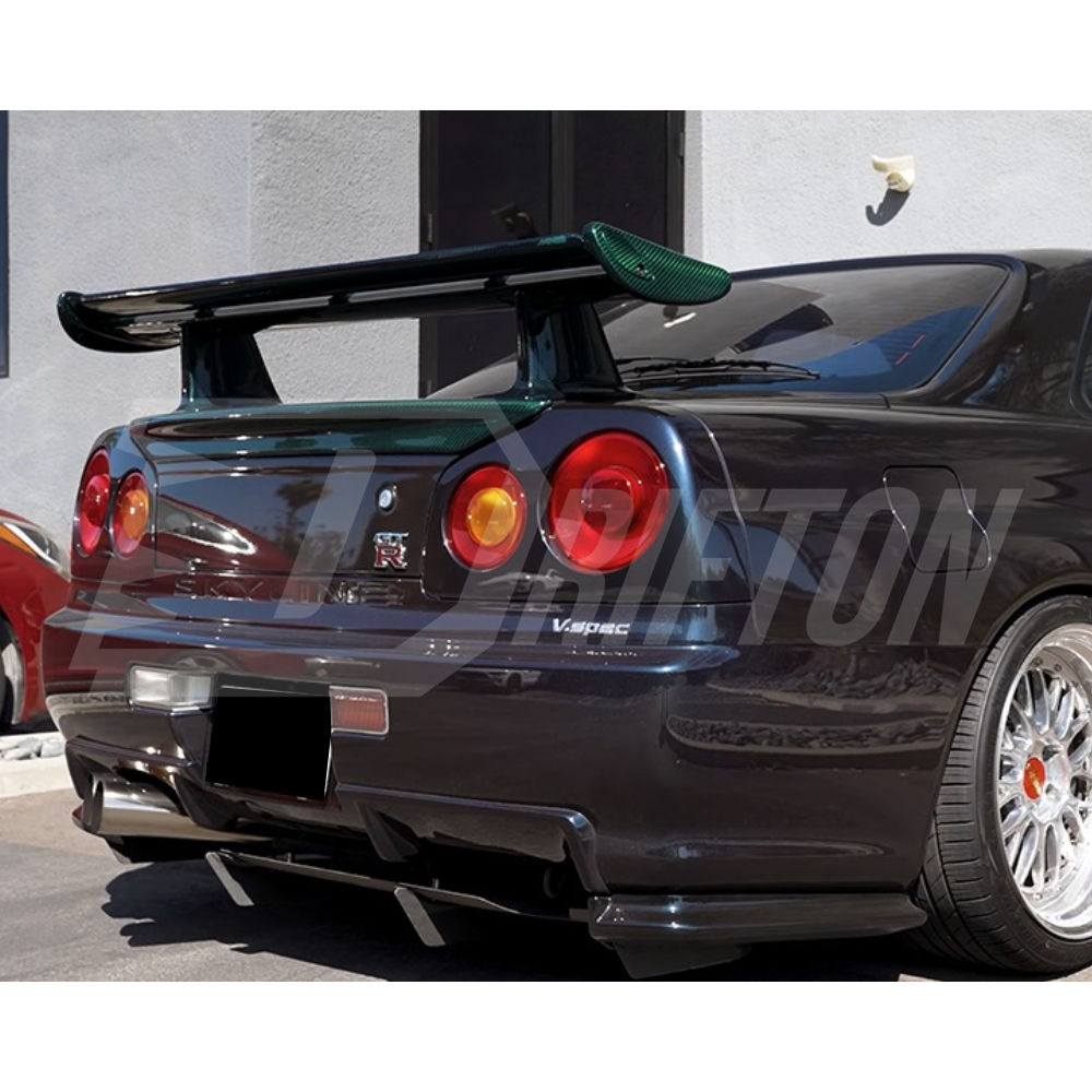 OEM V-Spec Nismo Z-Tune Style Carbon Fiber Rear Spoiler Wing For Nissan R34 GTR GTT 1998-2002