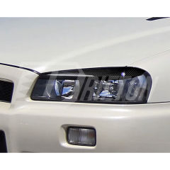 Carbon Fiber Headlights Eyebrow Cover Trim For Nissan R34 GTR GTT 1998-2002