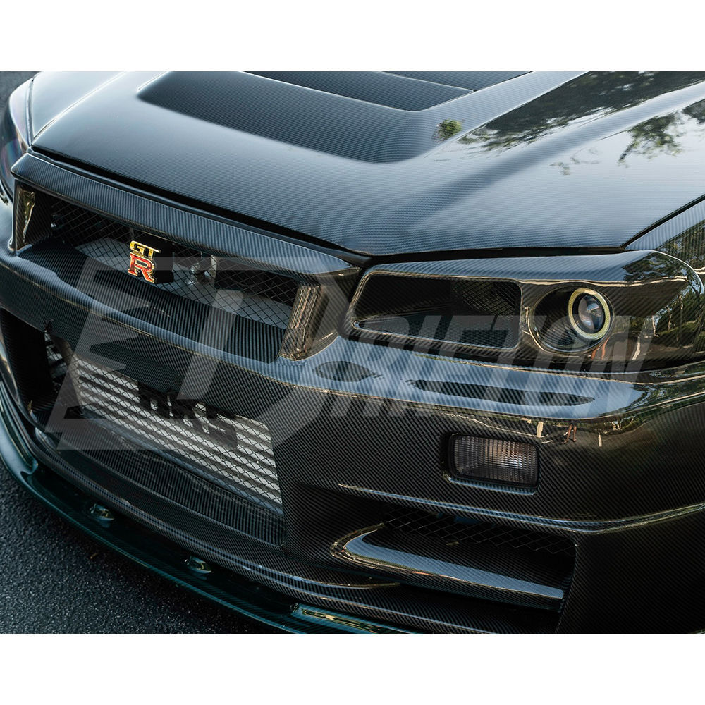 GTT To GTR Nismo Z-tune Style Partial Carbon Fiber Full Set Body Kits For Nissan R34 GTT 1998-2002