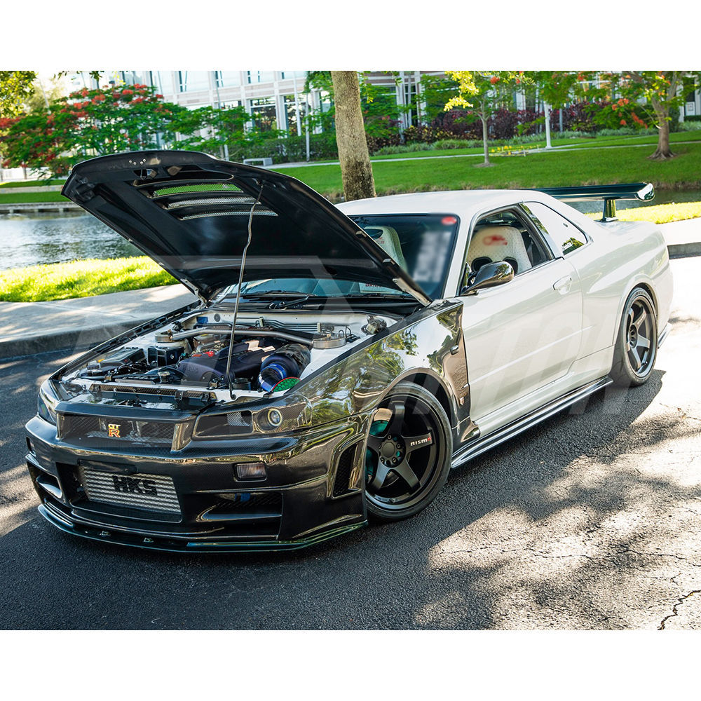 GTT To GTR Nismo Z-tune Style Partial Carbon Fiber Full Set Body Kits For Nissan R34 GTT 1998-2002