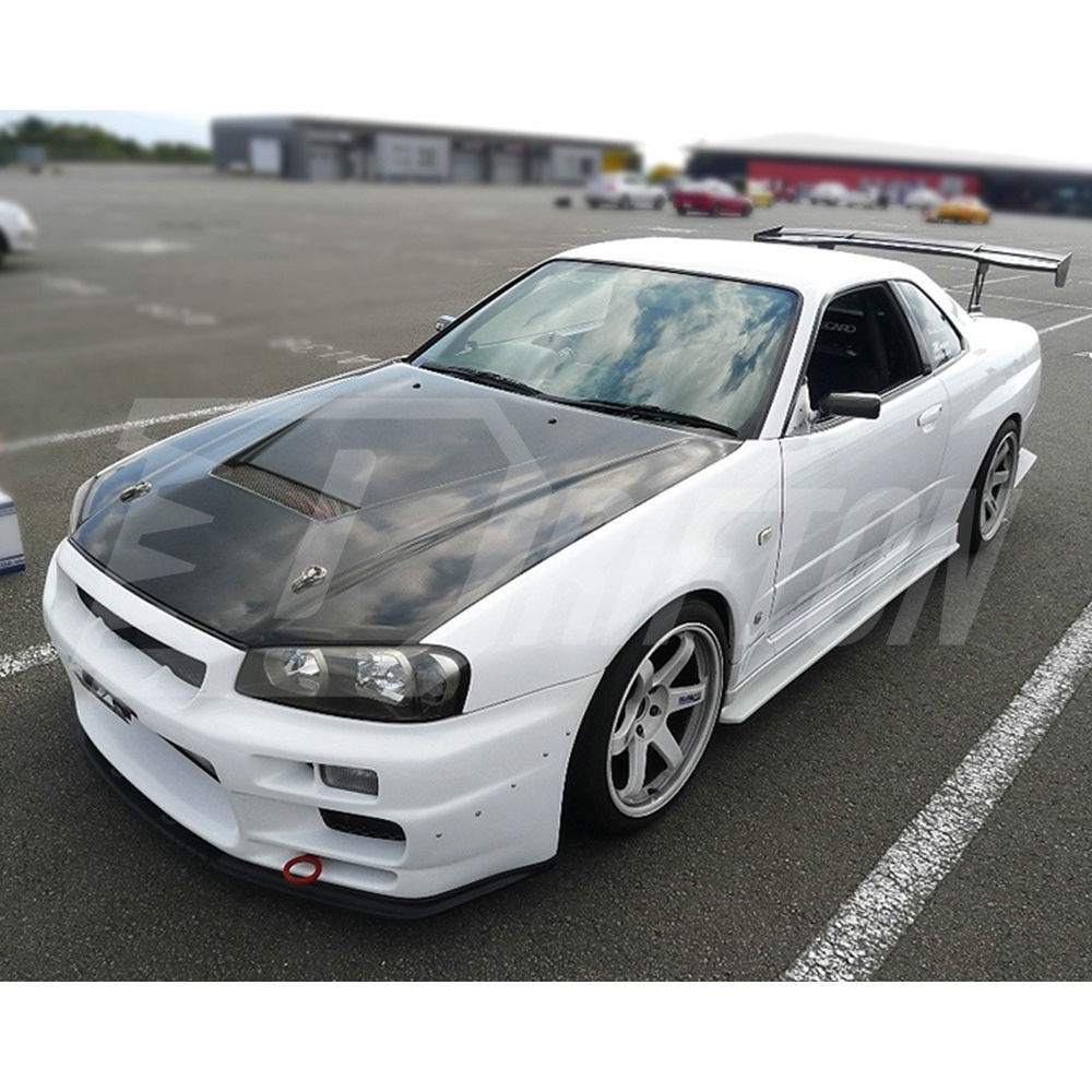 HSM Style Carbon Fiber Side Skirt Extension For Nissan R34 GTR 1998-2002