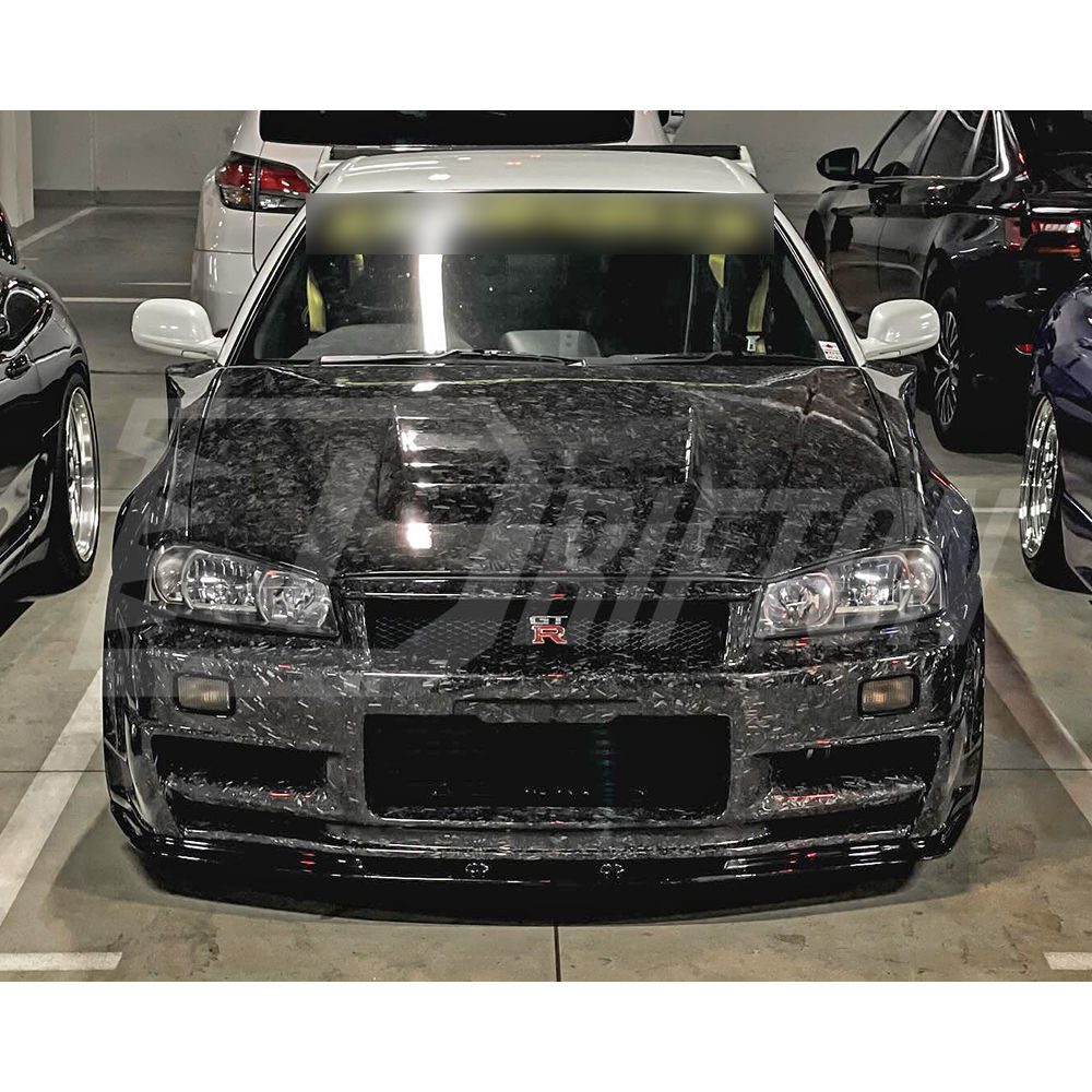 Nismo Z-Tune Style Carbon Fiber Front Bumper & Under Lip For Nissan R34 GTR 1998-2002