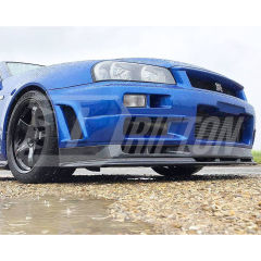 OEM V-Spec Nismo Z-tune Style Carbon Fiber Front Bumper Bottom Lip For Nissan R34 GTR 1998-2002