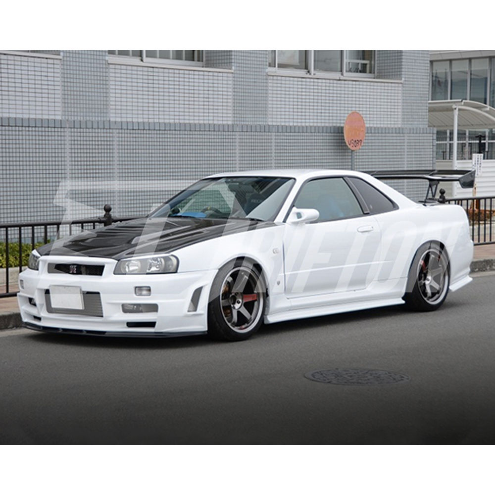 Voltex 1600mm Low Brackets Style Carbon Fiber Rear Spoiler GT Wing For Nissan R34 GTR GTT 1998-2002