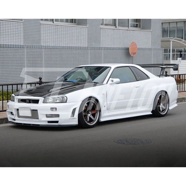 Voltex 1600mm Low Brackets Style Carbon Fiber Rear Spoiler GT Wing For Nissan R34 GTR GTT 1998-2002
