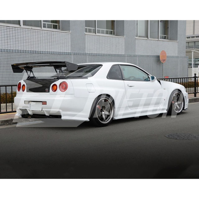 Voltex 1600mm Low Brackets Style Carbon Fiber Rear Spoiler GT Wing For Nissan R34 GTR GTT 1998-2002