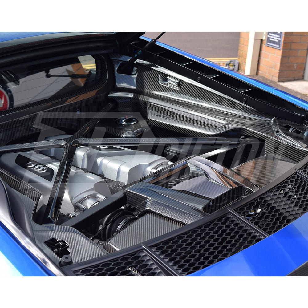 Dry Carbon Fiber Replacement Engine Bay Set For Audi R8 2016-2019