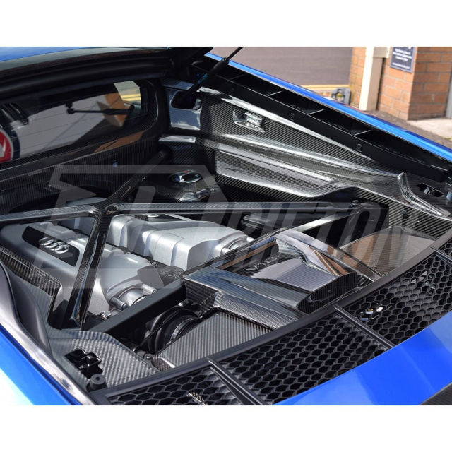Dry Carbon Fiber Replacement Engine Bay Set For Audi R8 2016-2019