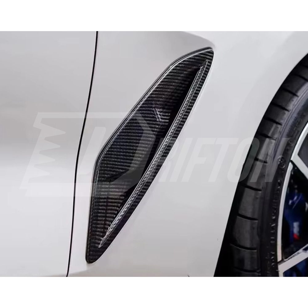 OEM Style Dry Carbon Fiber Fender Side Vent Trim For BMW 8 Series G14 G15 G16 2018-2025