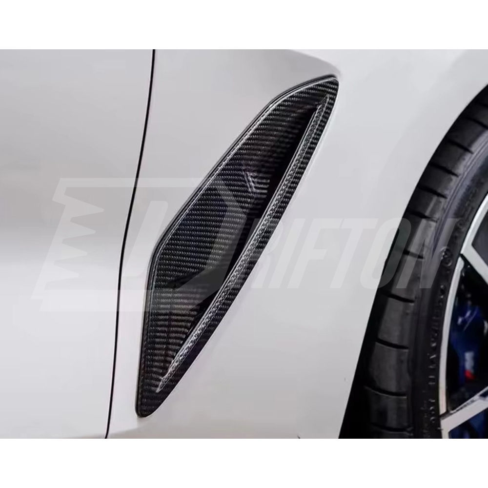 OEM Style Dry Carbon Fiber Fender Side Vent Trim For BMW 8 Series G14 G15 G16 2018-2025