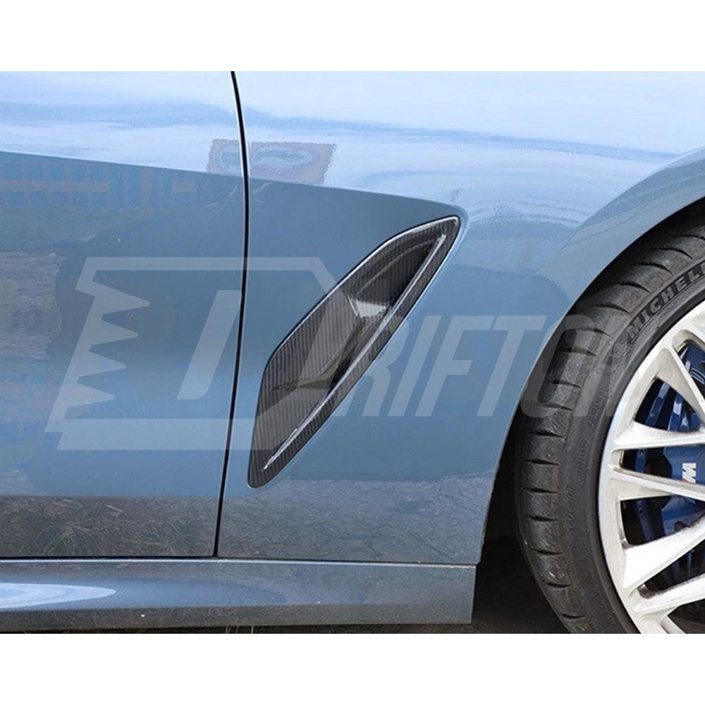 OEM Style Dry Carbon Fiber Fender Side Vent Trim For BMW 8 Series G14 G15 G16 2018-2025