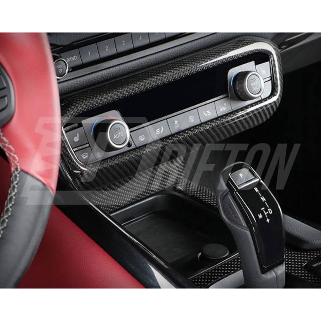 Dry Carbon Fiber Interiors Kits AC Switch Panel Cover Trim For Toyota Supra MK5 A90 A91 GR 2019-2024
