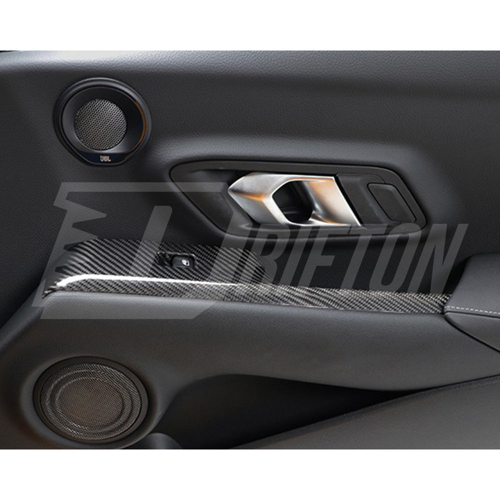 Dry Carbon Fiber Interiors Kits Window Switch Panel Cover Trim For Toyota Supra MK5 A90 A91 GR 2019-2024