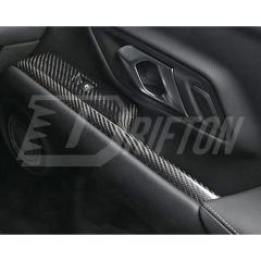 Dry Carbon Fiber Interiors Kits Window Switch Panel Cover Trim For Toyota Supra MK5 A90 A91 GR 2019-2024