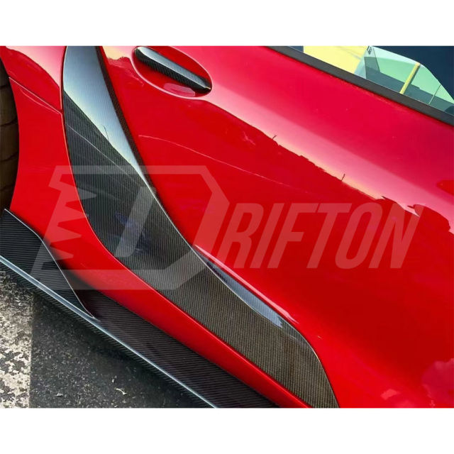 Dry Carbon Fiber Rear Side Blades Door Trims For Toyota Supra MK5 A90 A91 GR 2019-2024