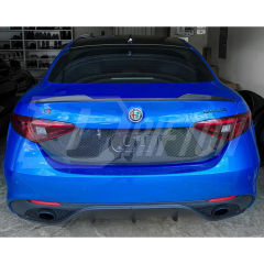 Dry Carbon Fiber Trunk Central Trim License Plate For Alfa Romeo Giulia Quadrifoglio 2016-2023