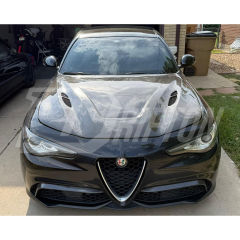 GTAM Style Carbon Fiber Engine Hood For Alfa Rome Giulia & Quadrifoglio 2016-2023