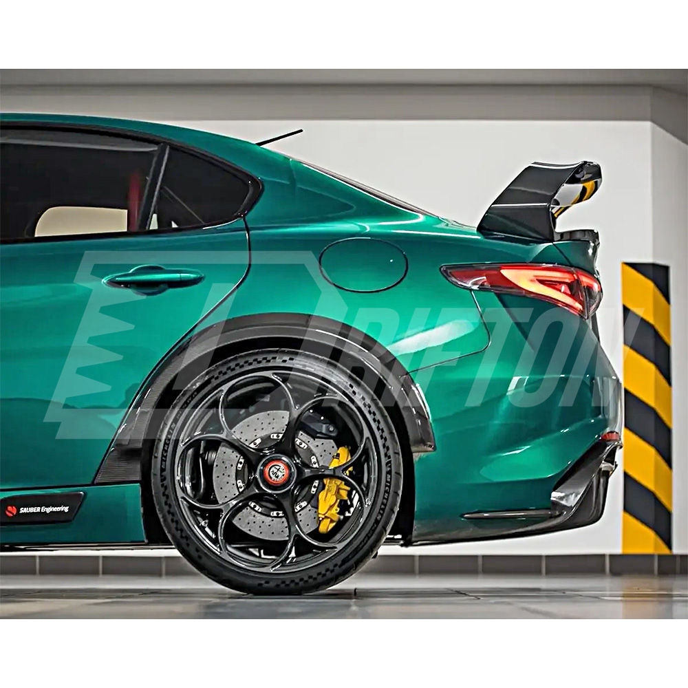 GTAM Style Carbon Fiber Rear Fender Wheel Flare Trim For Alfa Romeo Giulia 2016-2023