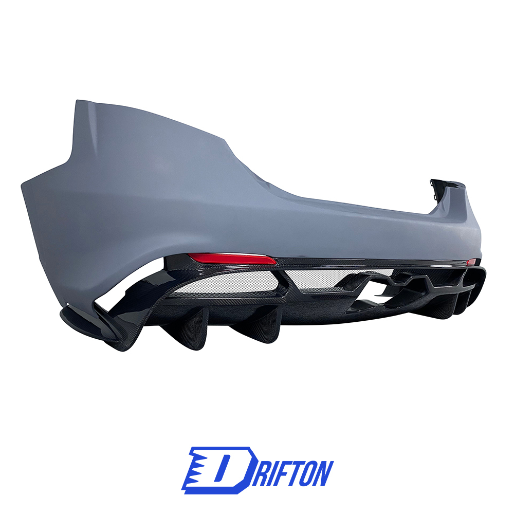 GTAM Style Half Carbon Fiber Rear Bumper For Alfa Romeo Giulia 2016-2023
