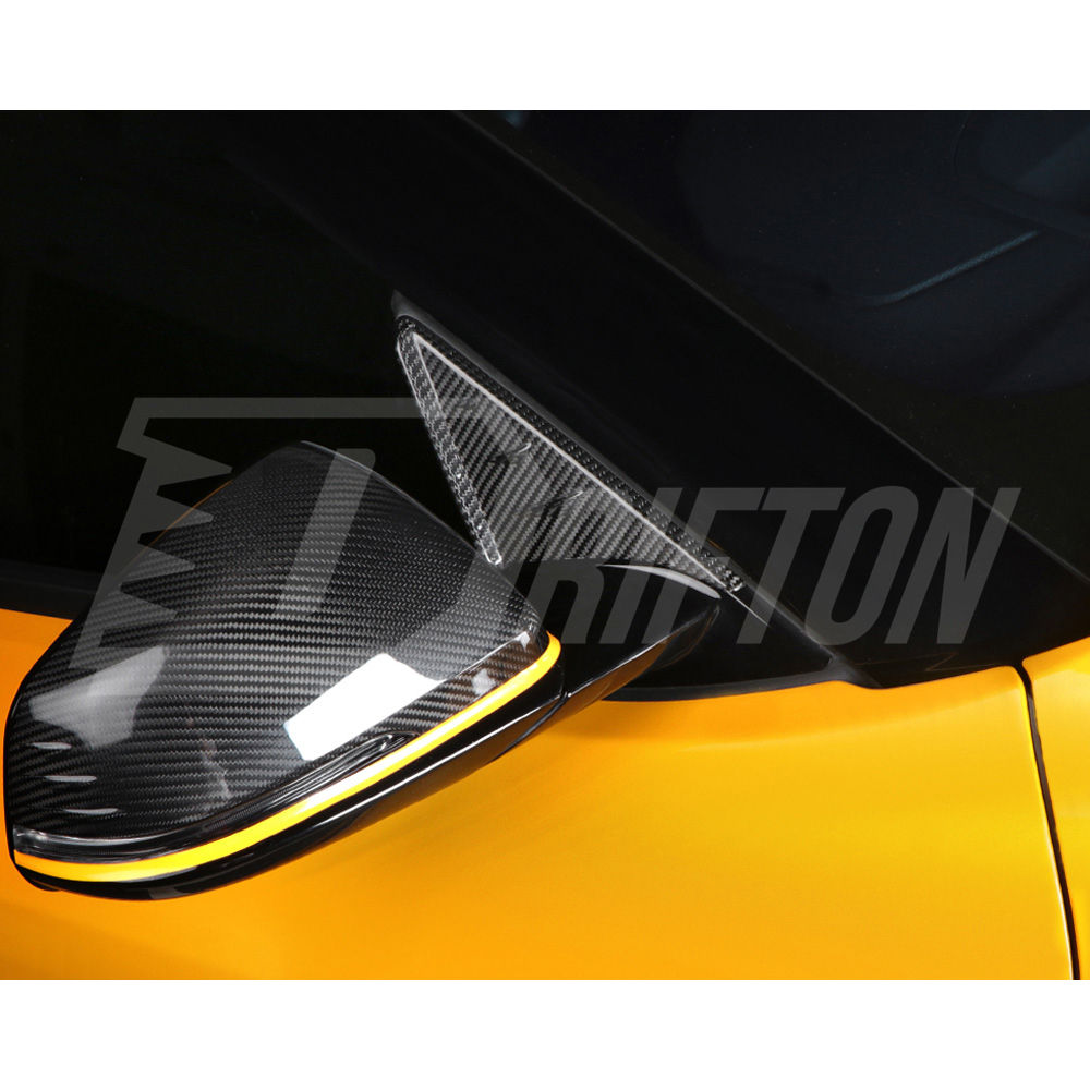 Dry Carbon Fiber  A-pillar Triangle Window Trim Cover For Toyota GR Supra A90 A91 MK5 2019-2024