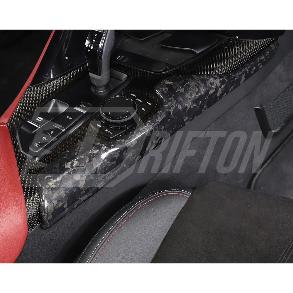 Dry Carbon Fiber Interiors Kits Center Console Shift Passenger Side Trim Panel For Toyota GR Supra A90 A91 MK5 2019-2024