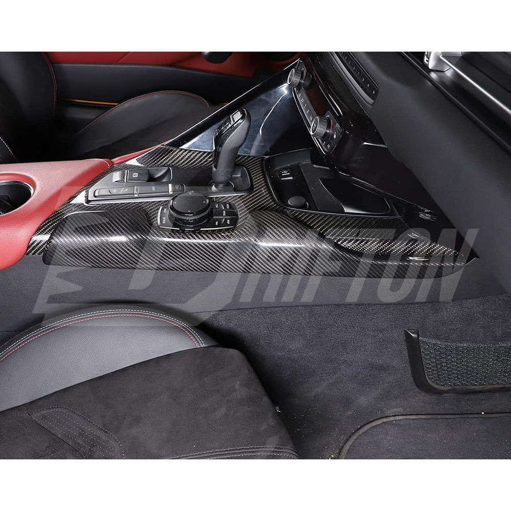 Dry Carbon Fiber Interiors Kits Center Console Shift Passenger Side Trim Panel For Toyota GR Supra A90 A91 MK5 2019-2024