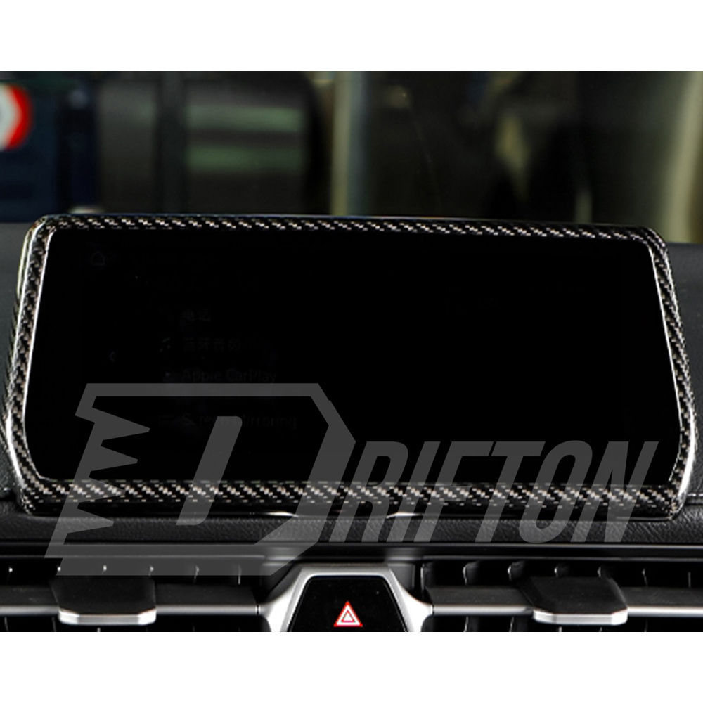 Dry Carbon Fiber Center Interiors Kits Console Screen Trim Frame Cover For Toyota GR Supra A90 A91 MK5 2019-2024